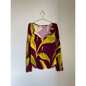 THE KIT. Gisella Henley Top in Cerise Paradise Size LARGE